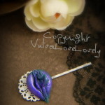White Lace and Teal Vulvas: Hair Pin